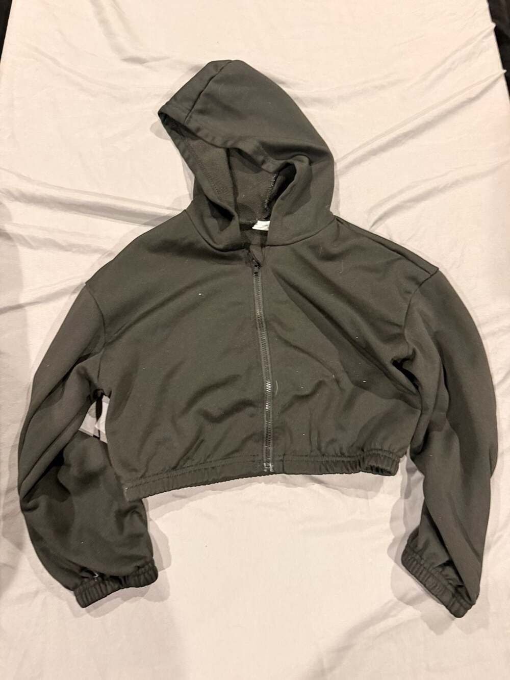 SHEIN Cropped Zip Hoodie Size 8Y Black Polyester